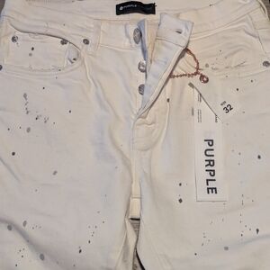 Men's Purple Brand White Splatter Jeans